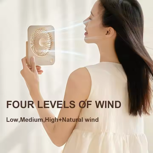 Hot Selling Mini Ultra-<b>thin</b> Foldable Wireless USB Square Rechargeable Portable <b>Desk</b> Fan 1200mah Battery Household - Product Image 6