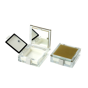 Envase cosmético cuadrado acrílico de excelente diseño, tarro vacío para maquillaje facial y uso de polvos sueltos - Product Image 1