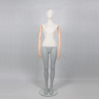 Mannequin de présentation grandeur nature haut de gamme en tissu de lin avec bras en bois