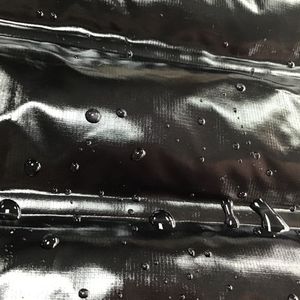 100% <span class=keywords><strong>Nylon</strong></span> Taffeta Vải Cho Thể Thao 0.08Cm Ribstop Sợi Màu Đen Sáng Bóng PU Hai Lớp Nhỏ Gọn Kênh Dệt Kỹ Thuật Áo Khoác - Product Image 5