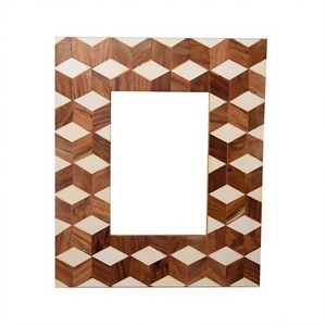 Handmade Eco-Friendly Durable Lightweight Modern Bone Inlay Photo <b>Frame</b> Custom Size Color Options Tabletop Vertical Orientation - Product Image 1