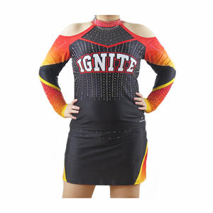 2023 Venta al por mayor Carnival Cheer Dance <span class=keywords><strong>Disfraces</strong></span> Diseña tu propia falda de fútbol Hot Girl Red All Star Cheerleading Uniformes - Product Image 4
