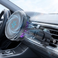 Chargeur de voiture sans fil à refroidissement magnétique avec protection OTP/OVP, charge rapide QC3.0, port Type-C pour 12/13/14/15/16/17