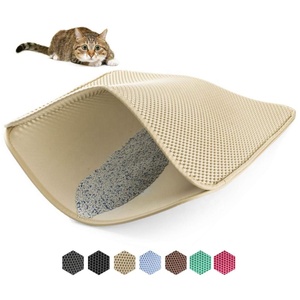OEM 2-Layer EVA Cat <span class=keywords><strong>lettiera</strong></span> impermeabile a prova di urina antiscivolo nastro magico in pelle bordatura facile da pulire <span class=keywords><strong>tappetino</strong></span> per gatti in plastica lavabile - Product Image 5