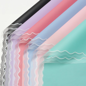 Papier d'emballage pour <span class=keywords><strong>fleurs</strong></span> de haute qualité, translucide, imperméable, motif côtes, style coréen, pour bouquets DIY, papier d'emballage pour fleuriste - Product Image 2