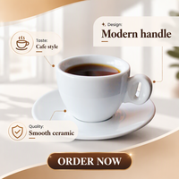Ensemble de tasses et sous-tasses expresso professionnelles en porcelaine, pour Latte, café, Mocha, thé, vente en gros, 100 pièces