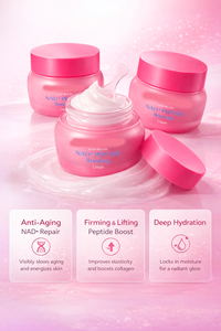 Crème stimulante aux peptides avancés avec NAD+ pour le lifting du visage et la réduction des rides, formule coréenne, produit de soin de la peau - Product Image 6
