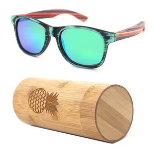 Plastic pc frame wood bamboo arms polarized wood bamboo sunglasses with fast delivery