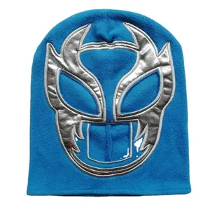 Custom Blue Fleece Kids Wrestling Mask Winter Cartoon Ultraman mask and hat