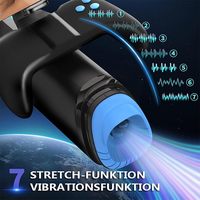 Schub männlicher Mastur bator 7 Vibrations modi Automatisches Sexspielzeug für Erwachsene Langlebiges Vibrations massage gerät Doppelgriffe Stroker Cup