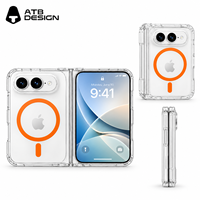 Étui de téléphone portable pliable Duo pour iPhone, antichoc, transparent, avec recharge magnétique sans fil, compatible avec iPhone 18