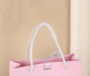 Bolsa de Regalo Rosa con Logotipo Personalizado, Bolsa de Compras para Empaque de Pelucas, Bolsas de Papel con Lazo y Moño con su Propio Logotipo - Product Image 5