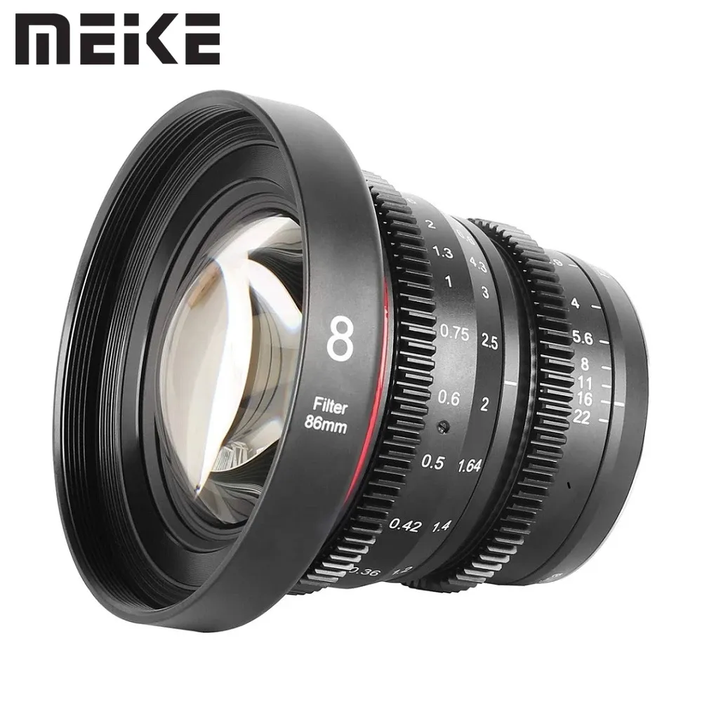 Meike 8mm T2.9 Large Aperture Manual Focus Cine Lens for Olympus Panasonic Lumix micro 4/3 M4/3 Mount Cameras and BMPCC
