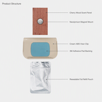 Diffuseur de parfum magnétique en bois de cerisier pour pare-soleil, rechargeable 15 ml, longue durée 60 jours, sans batterie, pour voiture