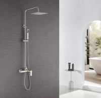 Ensemble de robinetterie de douche murale multifonctionnel HGAO HG-6811 en laiton chromé, design contemporain, avec fonction pluie et inverseur, garantie 5 ans