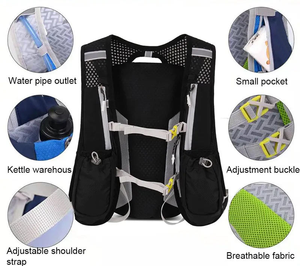 Sac à dos d'hydratation pour le cyclisme de cross-country, la course à pied de marathon, la randonnée en sentier, l'alpinisme, sac à eau, veste de course à pied - Product Image 4
