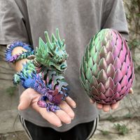 Ensemble d'œufs de dragon en verre imprimés en 3D, figurine articulée du Roi Dragon, ornements en pierres précieuses, vente en gros, thème animal, maternité