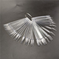 50 pièces/sac – Présentoirs et échantillons en forme d'éventail pour la pratique des faux ongles en salon de manucure