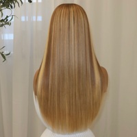 Peluca sin pegamento de cabello humano virgen vietnamita rubio transparente HD 13x4 con encaje, línea de cabello natural, larga y lisa, sin procesar
