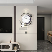 Kreative nordische moderne Design Wanduhr für Wohnzimmer abstrakte Muster Single Face Eisen/Metall Nadel Display Home Decor