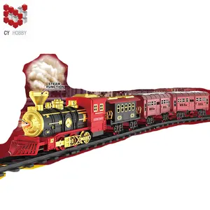 经典蒸汽充电轨道列车儿童玩具轨道车 (带3个喷雾)
