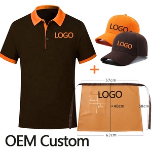 Logo personalizzato del ristorante Polo Design Hot Pot grembiule Fast Food Pizza Hotel da lavoro Polo t-Shirt con cappelli da Baseball uomo - Product Image 5