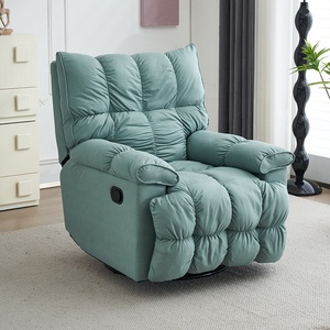 Contemporary Single Reclining Sofa <strong>Chair</strong> with Manual Footrest Modern Synthetic Leather Upholstery Wood <strong>Frame</strong> for Living Room - Product Image 3