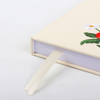 Carnet brodé en lin, carnet brodé à la main