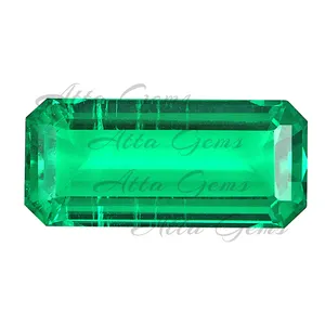 Hydro-Emerald Lab Created Emerald Green Rectangle Loose Gemstone Colombian Emerald For Necklace