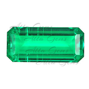 Émeraude verte rectangulaire de laboratoire Hydro-Emerald, pierre précieuse en vrac, émeraude colombienne pour collier - Product Image 1