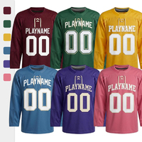 Venta al por Mayor de Camisetas de Hockey sobre Hielo Premium, 100% Poliéster, Ecológicas, Cosidas, Transpirables y Cómodas, Uniformes de Equipo para Hombre, Entrenamiento