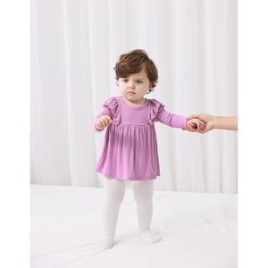 Camiseta de Manga Larga para Niña Pequeña BambooBud, Top con Volantes, Algodón y Fibra de Bambú, 2-5 Años - Product Image 5