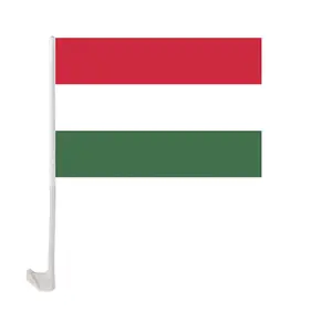 Diskon Besar Hungaria bendera jendela mobil Premium Hungaria 12x18 inci poliester cetak Digital jahit ganda dengan tiang fleksibel