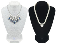 2026 En gros Présentoir buste mannequin léger en panneau de densité et flanelle pour bijoux, colliers, pendentifs et chaînes, options multi-hauteurs