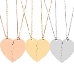 XL22546 Trendy Couple Sisters Gifts Magnetic Stainless Steel Heart Pendant Necklaces For Women Men
