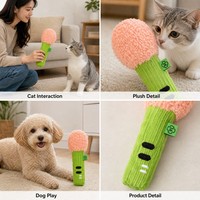 Nouveau jouet pour chat : Microphone amusant, résistant aux morsures, jouet de dentition en peluche rempli de catnip, interactif et sonore pour l'auto-entretenement