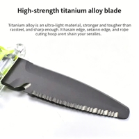 Couteau de plongée portable en alliage de titane pour la pêche, la chasse et le sauvetage - Lame coupe-ligne HRC 34