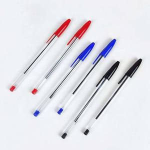 사무실 여러 가지 빛깔의 플라스틱 볼펜 블랙 레드 블루 3 색 빠른 건조 볼펜 학생 문구 - Product Image 2