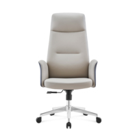 Chaise de bureau en cuir PU couleur beige, chaise de direction ergonomique de luxe, mobilier de bureau à domicile, ensemble table et chaise de bureau