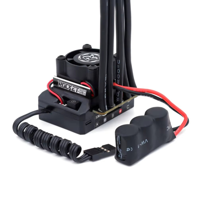 ROCKET-RC Brushless ESC 130A Sensored Electronic Speed Controller 6V/5A BEC with Cooling Fan for 1/10 RV Car 380/390/540 Motor