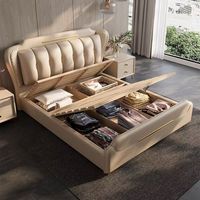 Ensemble de chambre à coucher italien de luxe, lit double king size moderne avec grand rangement