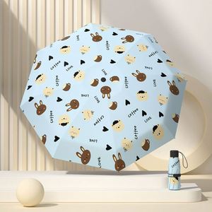Parapluie de poche mini pliable populaire Sunday Wholesale, protection solaire et pluie, revêtement noir en polyester, tout-en-un pour le voyage - Product Image 1