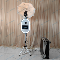 Photomaton ovale portable Installation facile Selfie Magic Dslr Photobooth Shell réglable en hauteur avec anneau lumineux RVB