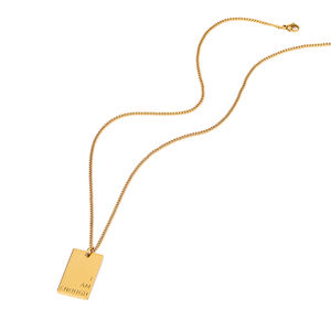 En Acier Inoxydable Je Suis Assez Personnalisé Unisexe Géométrique Graver Mot Collier Déclaration Logo Plaqué Or Forme Carrée Collier - Product Image 6