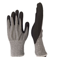 Gants gris mouchetés HPPE anti-coupure et anti-perforation, résistance élevée à l'abrasion, paume sablée en nitrile, niveau 5 EN388, fournisseur Chine