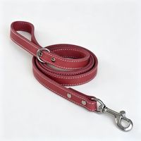 Leder-Hundeleine 100% Echtes Rindsleder Haustier-Gehleine Weiche Komfortable Welpenleine mit Drehverschluss Individuelles Logo