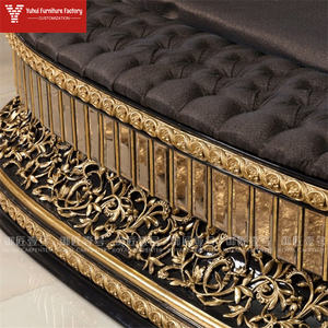 イタリア製高級羽毛布団 キングサイズベッドセット 寝室家具一式 収納付き クラシックヨーロピアンデザイン - Product Image 2