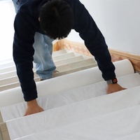 Rouleau de bâche temporaire en PE, protection de sol, tapis antidérapant, imperméable, auto-adhésif, protège le bois dur et les carreaux