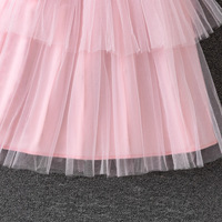Nouvelle Robe de Princesse pour Filles Été 2026, Couleurs Estivales, Appliqués Mignons, Nœud Papillon Rose 3D, Tulle, Fleurs Rayées, Robe de Cérémonie et de Spectacle