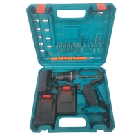 Perceuse à percussion sans fil 21V, visseuse électrique 2 en 1, ensemble d'accessoires 24 pièces, outil nu, une batterie, un chargeur, prise US EU UK